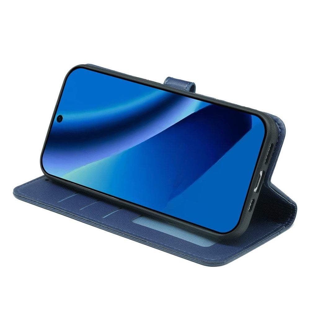 Google Pixel 10a EIDERWOOD Kunstlæder Flip Cover m. Kortholder & Ståfunktion - Blå