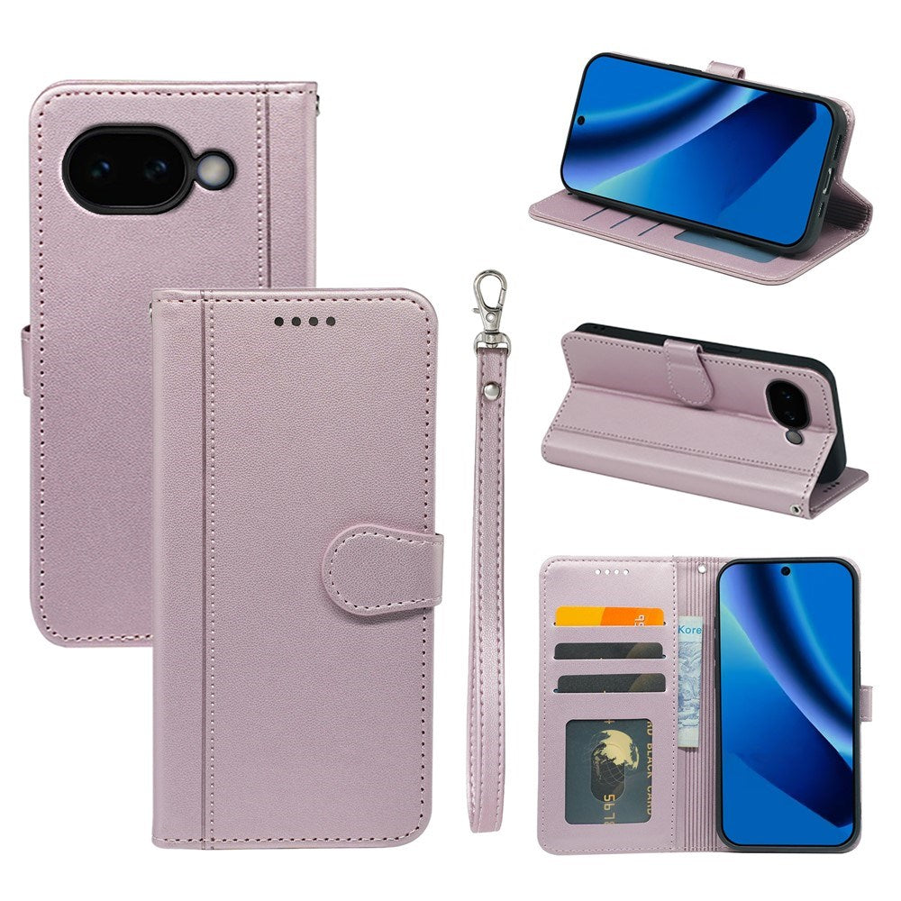 Google Pixel 10a EIDERWOOD Kunstlæder Flip Cover m. Kortholder & Ståfunktion - Rose Gold