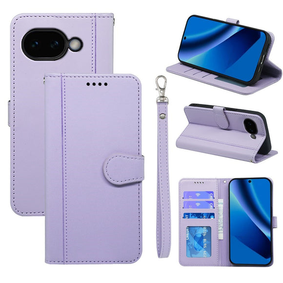 Google Pixel 10a EIDERWOOD Kunstlæder Flip Cover m. Kortholder & Ståfunktion - Lilla