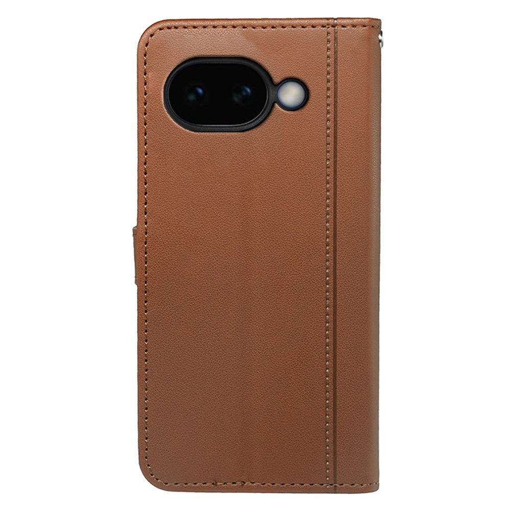 Google Pixel 10a EIDERWOOD Kunstlæder Flip Cover m. Kortholder & Ståfunktion - Brun