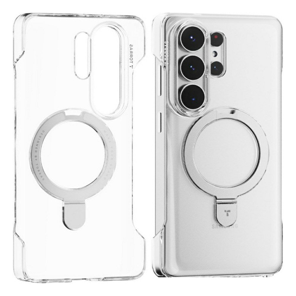Samsung Galaxy S26 Ultra TORRAS Ostand Q1 Slim Hårdt Plast Cover m. Kickstand - MagSafe Kompatibel - Gennemsigtig