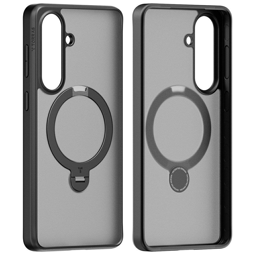 Samsung Galaxy S26 TORRAS Ostand Q3 Spin Hybrid Plast Cover m. Kickstand - MagSafe Kompatibel - Sort