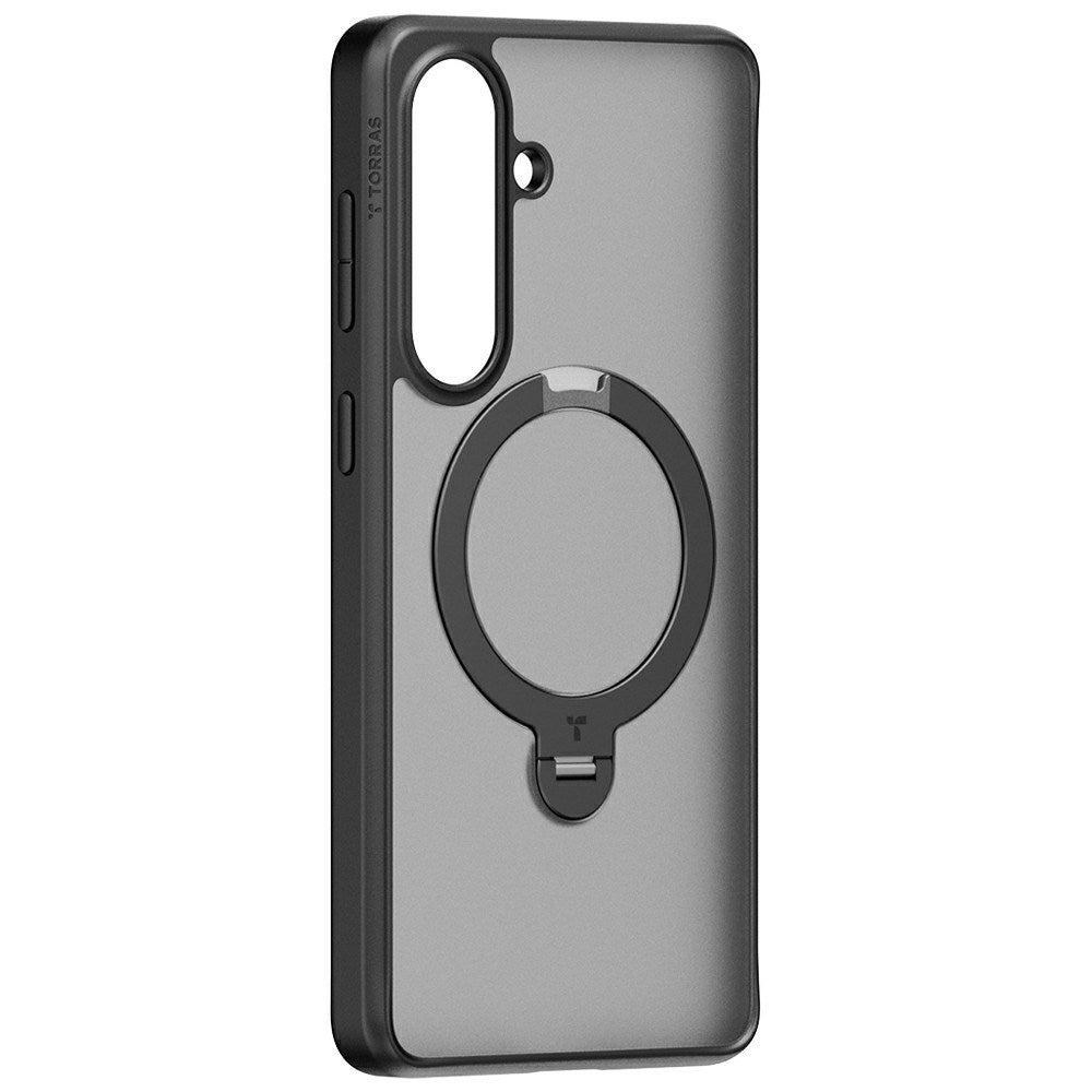 Samsung Galaxy S26 TORRAS Ostand Q3 Spin Hybrid Plast Cover m. Kickstand - MagSafe Kompatibel - Sort