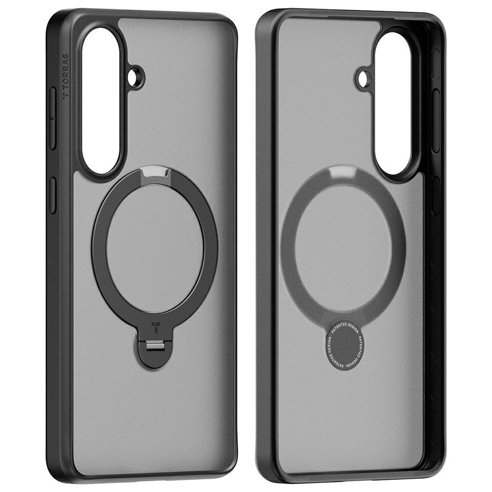 Samsung Galaxy S26+ (Plus) TORRAS Ostand Q3 Spin Hybrid Plast Cover m. Kickstand - MagSafe Kompatibel - Sort