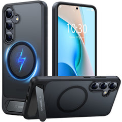 Samsung Galaxy S26+ (Plus) TORRAS Ostand L1 Hybrid Plast Cover m. Ståfunktion - MagSafe Kompatibel - Sort