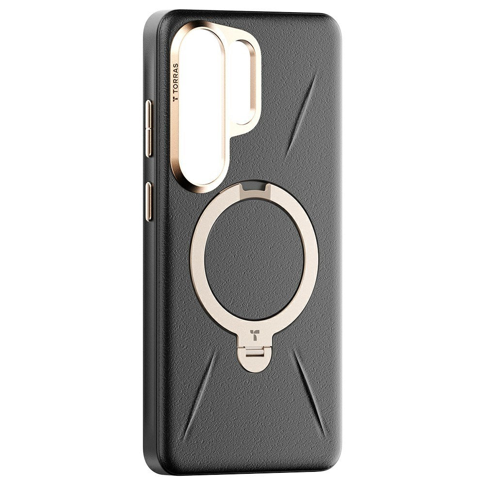 Samsung Galaxy S26 Ultra TORRAS Ostand Q3 VegSkin Kunstlæder Cover m. Kickstand - MagSafe Kompatibel - Sort
