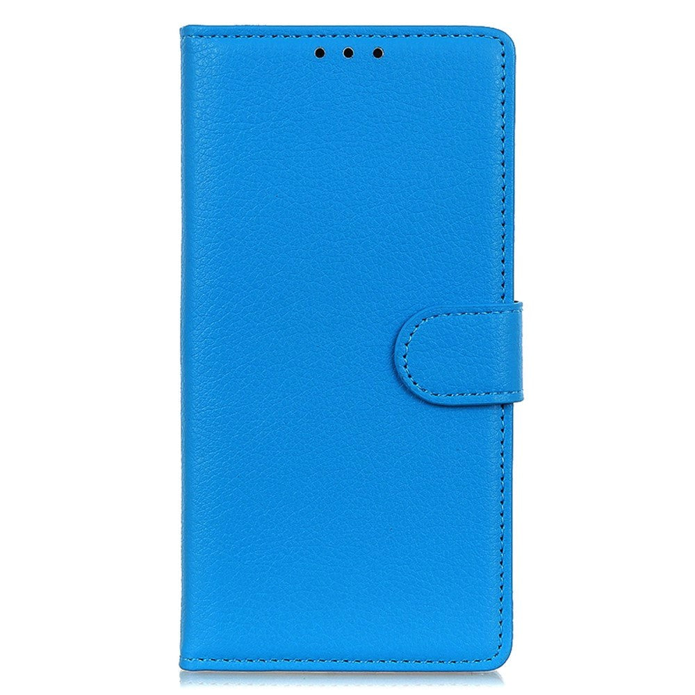 Motorola Moto G72 Litchi Læder Cover m. Pung - Blå