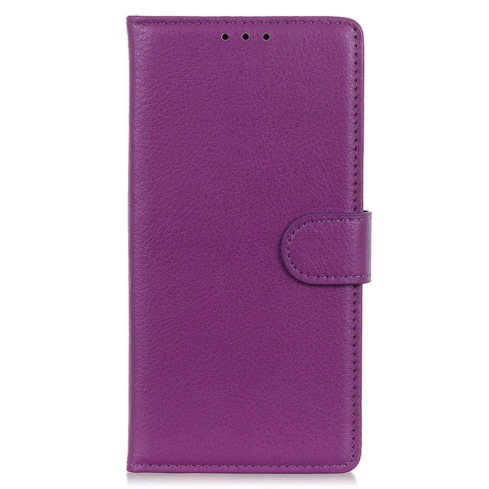 Motorola Moto G72 Litchi Læder Cover m. Pung - Lilla