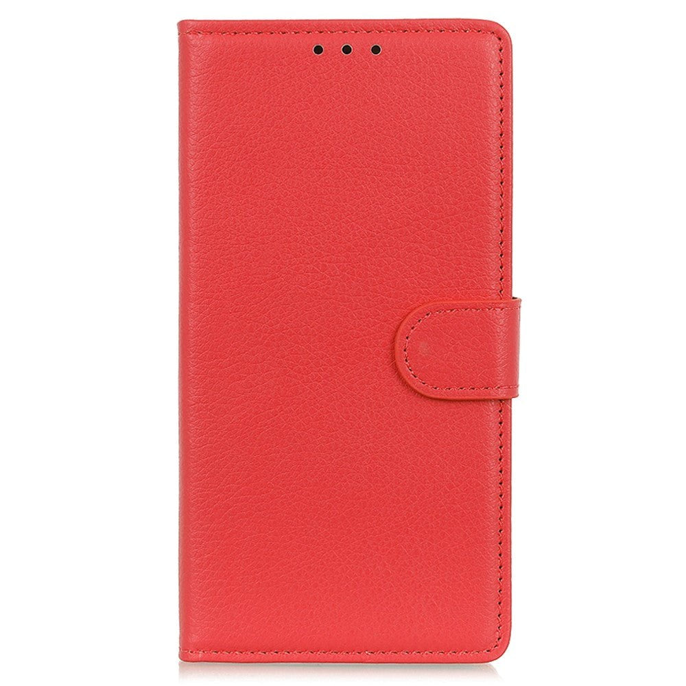 Motorola Moto G72 Litchi Læder Cover m. Pung - Rød