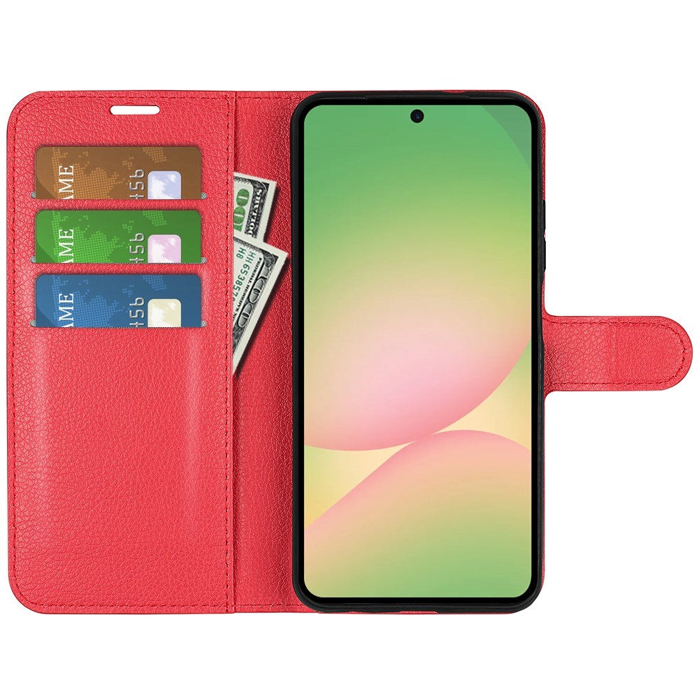 EIDERWOOD Samsung Galaxy A57 Kunstlæder Flip Cover m. Kortholder & Ståfunktion - Rød