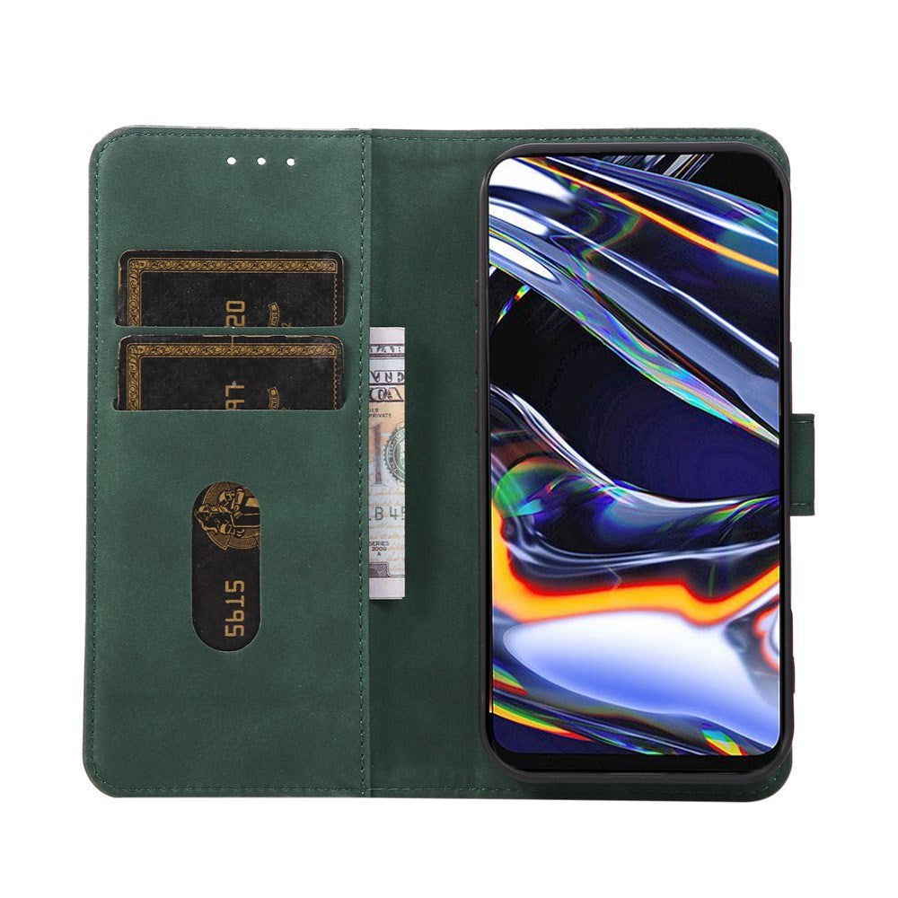 Samsung Galaxy A37 Kunstlæder Flipcover m. Kortholder - Mørkegrøn