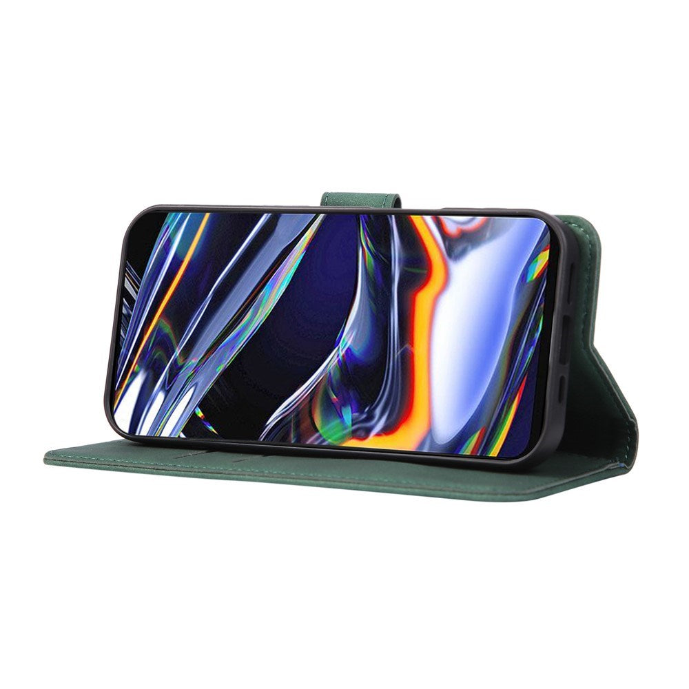 Samsung Galaxy A37 Kunstlæder Flipcover m. Kortholder - Mørkegrøn