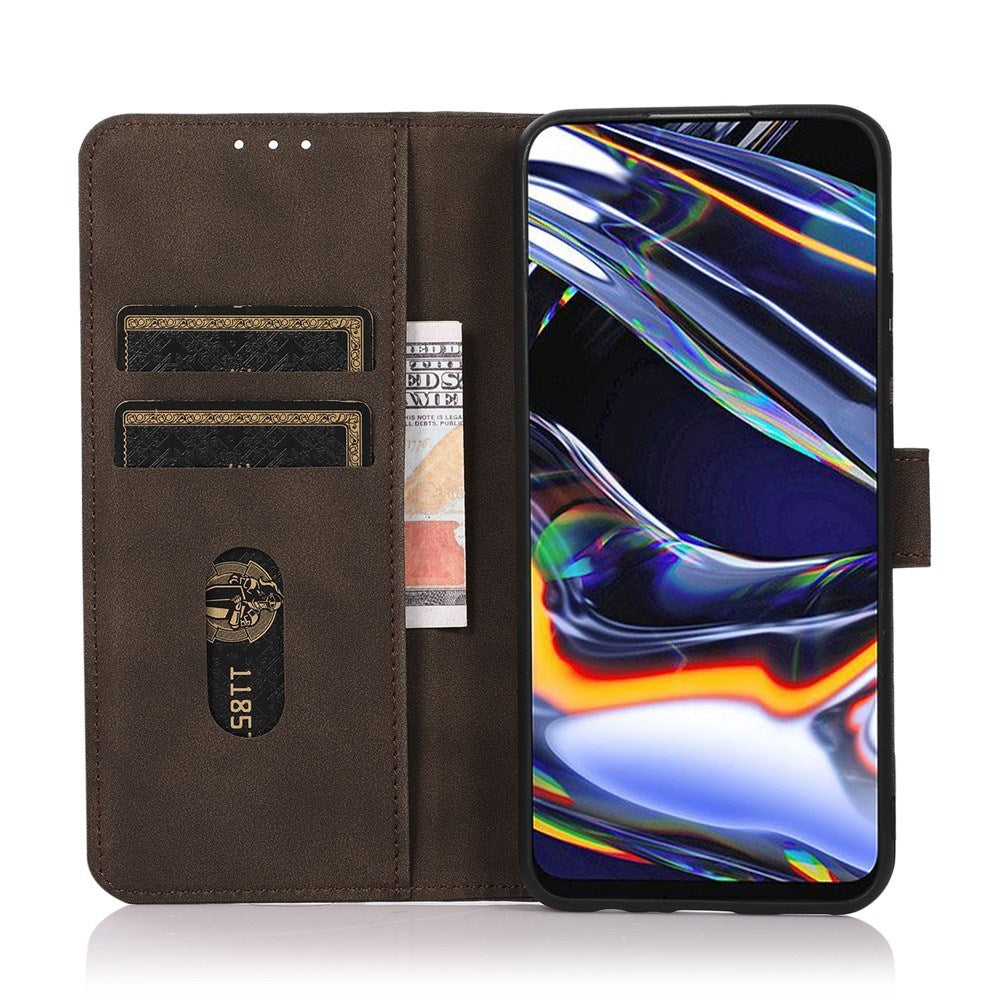 Samsung Galaxy A37 Kunstlæder Flipcover m. Kortholder - Brun