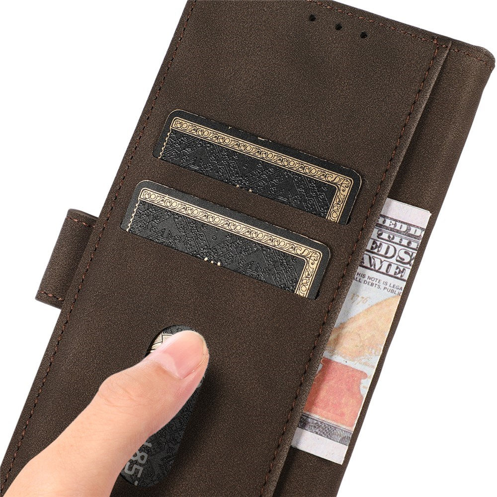 Samsung Galaxy A37 Kunstlæder Flipcover m. Kortholder - Brun