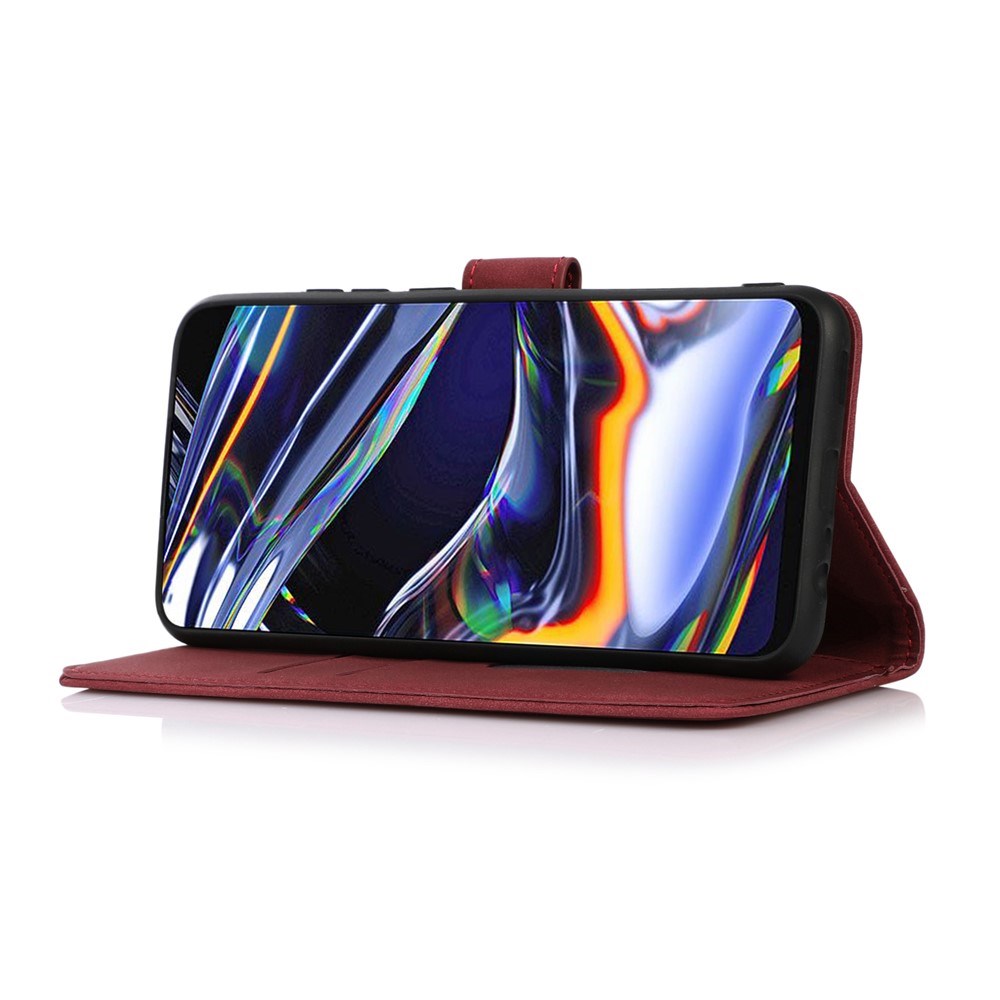 Samsung Galaxy A57 Kunstlæder Flipcover m. Kortholder - Rød