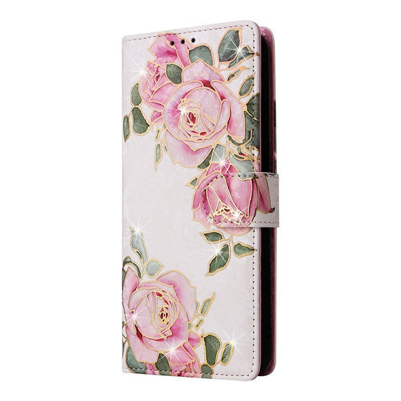 Samsung Galaxy S26 EIDERWOOD Kunstlæder Flip Cover m. Blomster - Lyserød Rose