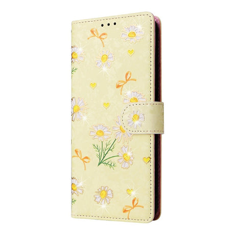 Samsung Galaxy S26 EIDERWOOD Kunstlæder Flip Cover m. Blomster - Gul Marguerit