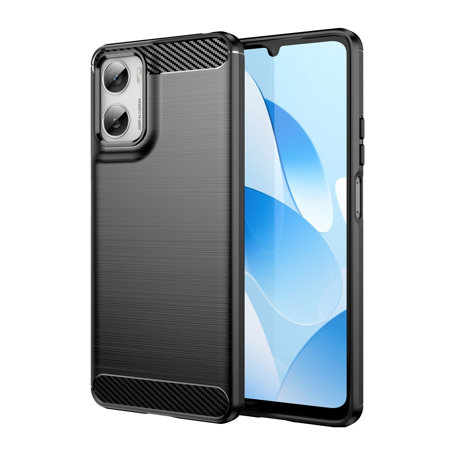 Motorola Moto G06 / G06 Power EIDERWOOD Carbon Fiber Cover inkl. Skærmbeskyttelse - Sort