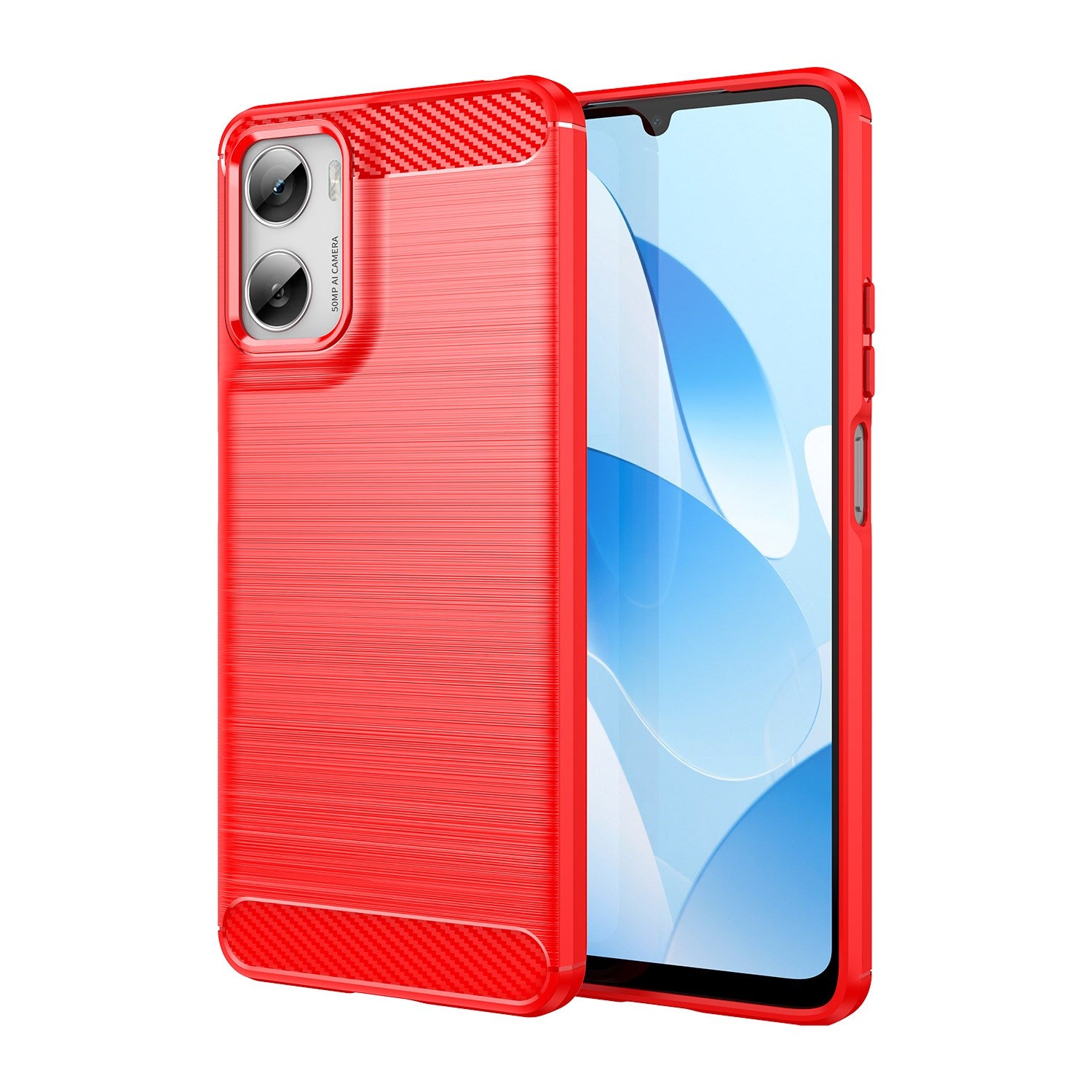 Motorola Moto G06 / G06 Power EIDERWOOD Carbon Fiber Cover inkl. Skærmbeskyttelse - Rød