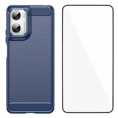 Motorola Moto G06 / G06 Power EIDERWOOD Carbon Fiber Cover inkl. Skærmbeskyttelse - Blå