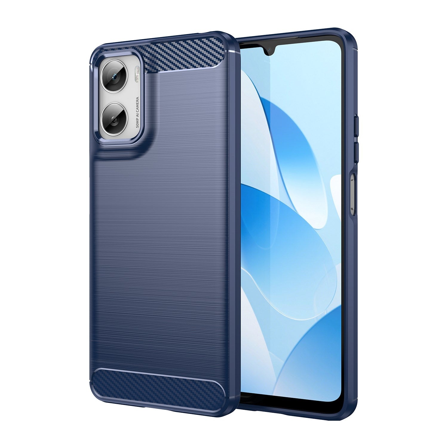 Motorola Moto G06 / G06 Power EIDERWOOD Carbon Fiber Cover inkl. Skærmbeskyttelse - Blå
