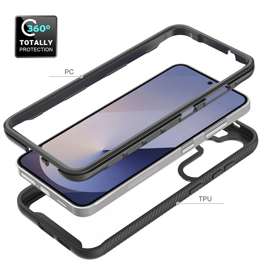Samsung Galaxy A37 EIDERWOOD 360° Beskyttelsescover m. Skærmbeskyttelse - Gennemsigtig / Sort