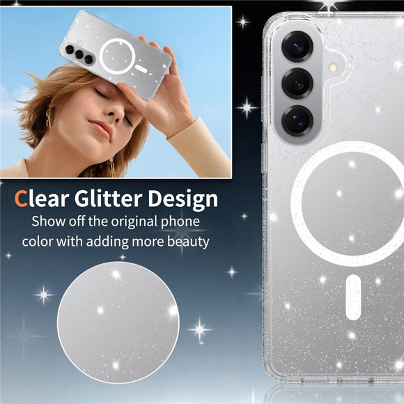 Samsung Galaxy S26+ (Plus) EIDERWOOD Magnetisk Plast Glitter Cover - MagSafe Kompatibel - Gennemsigtig