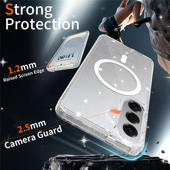 Samsung Galaxy S26+ (Plus) EIDERWOOD Magnetisk Plast Glitter Cover - MagSafe Kompatibel - Gennemsigtig