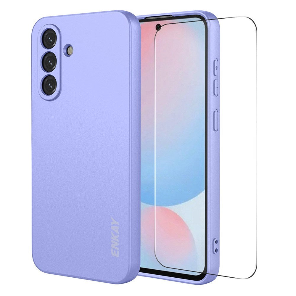 Samsung Galaxy A57 ENKAY Silikone Cover inkl. Skærmbeskyttelse - Lilla