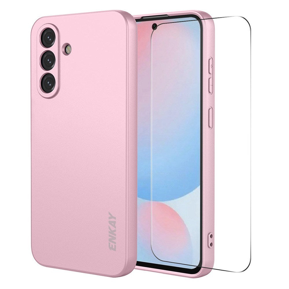 Samsung Galaxy A57 ENKAY Silikone Cover inkl. Skærmbeskyttelse - Lyserød