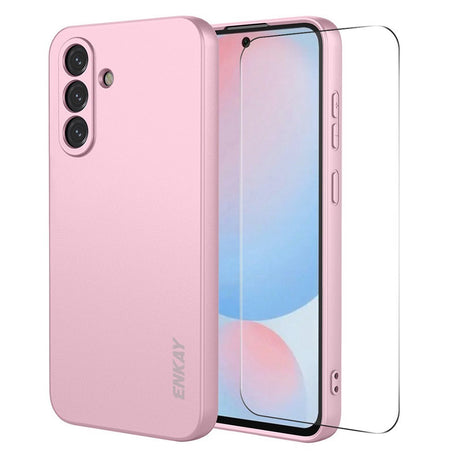 Samsung Galaxy A57 ENKAY Silikone Cover inkl. Skærmbeskyttelse - Lyserød