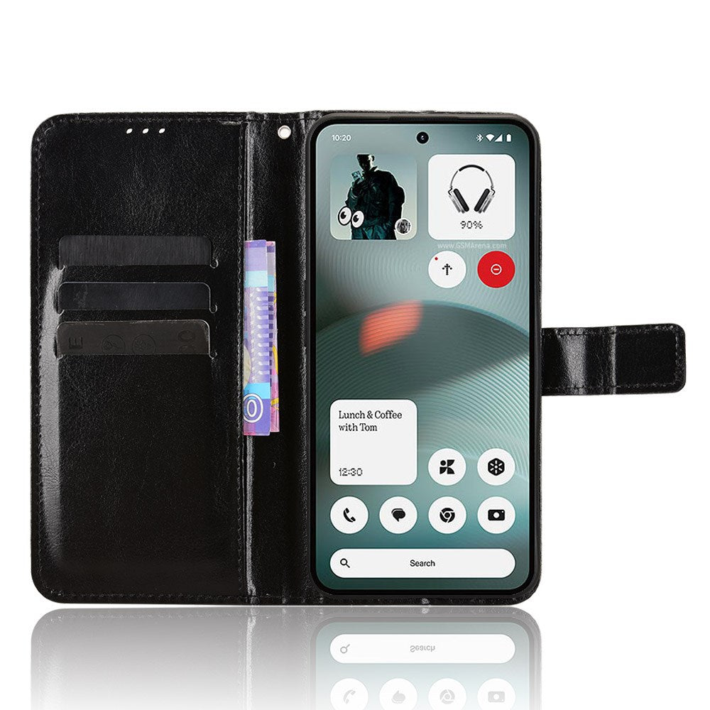 EIDERWOOD Nothing Phone (3a) Lite Kunstlæder Flip Cover m. Strop - Sort