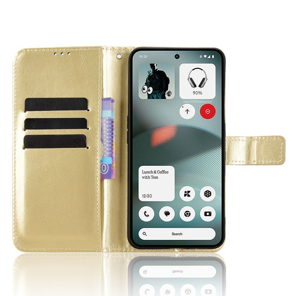 EIDERWOOD Nothing Phone (3a) Lite Kunstlæder Flip Cover m. Strop - Guld