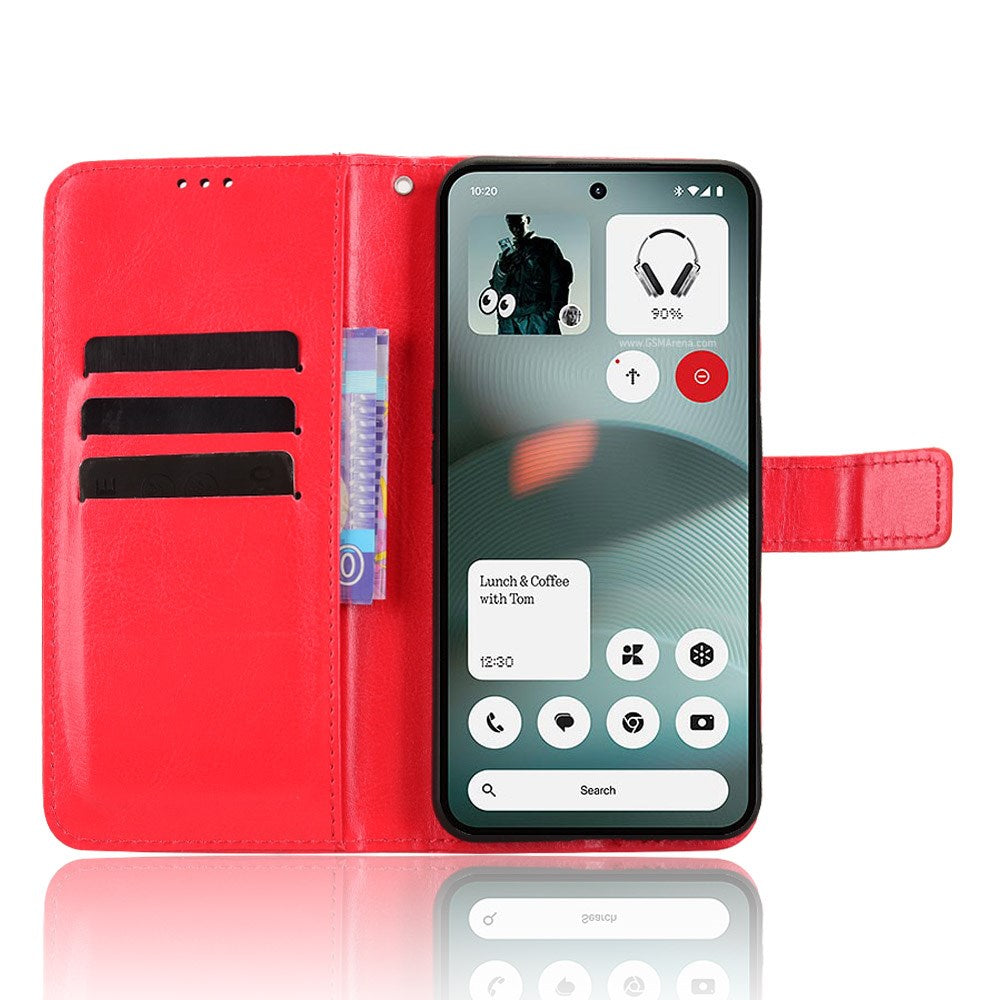 EIDERWOOD Nothing Phone (3a) Lite Kunstlæder Flip Cover m. Strop - Rød