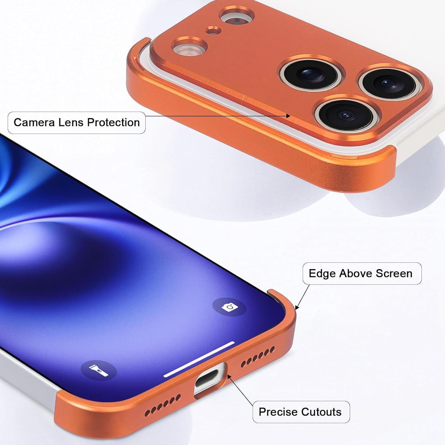 iPhone 17 Pro Todelt Bumper Cover m. Kamerabeskytter - Orange