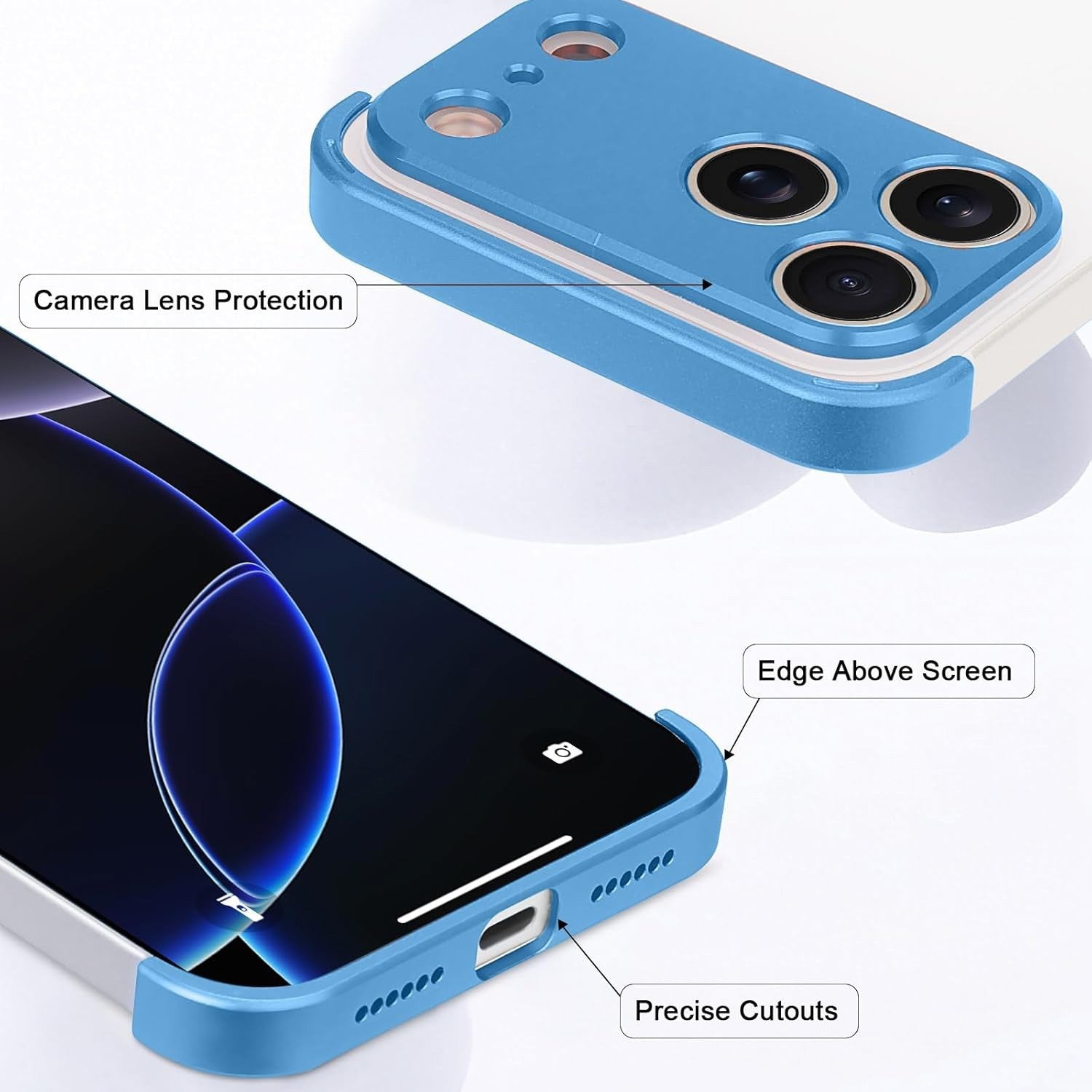 iPhone 17 Pro Todelt Bumper Cover m. Kamerabeskytter - Blå