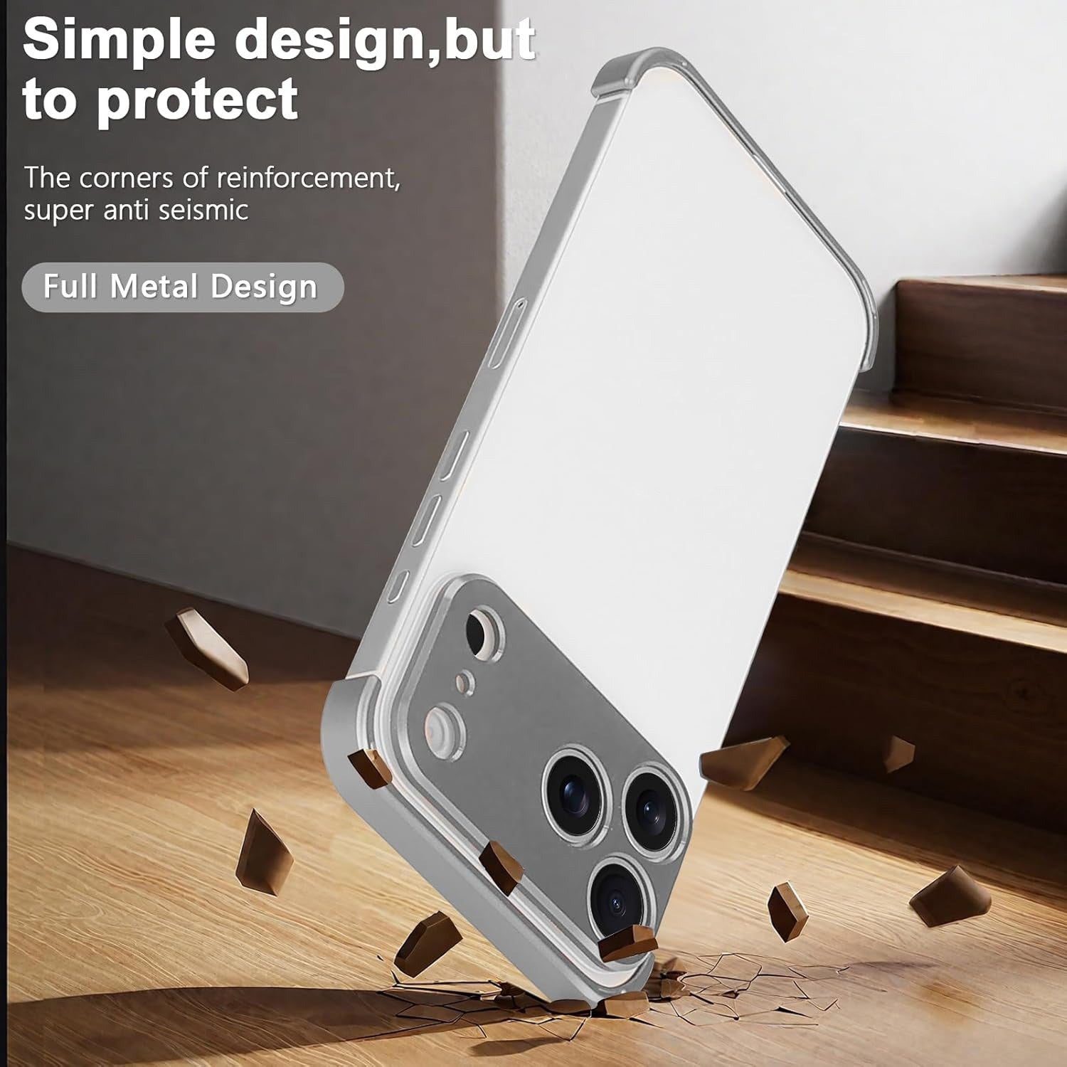 iPhone 17 Pro Todelt Bumper Cover m. Kamerabeskytter - Grå