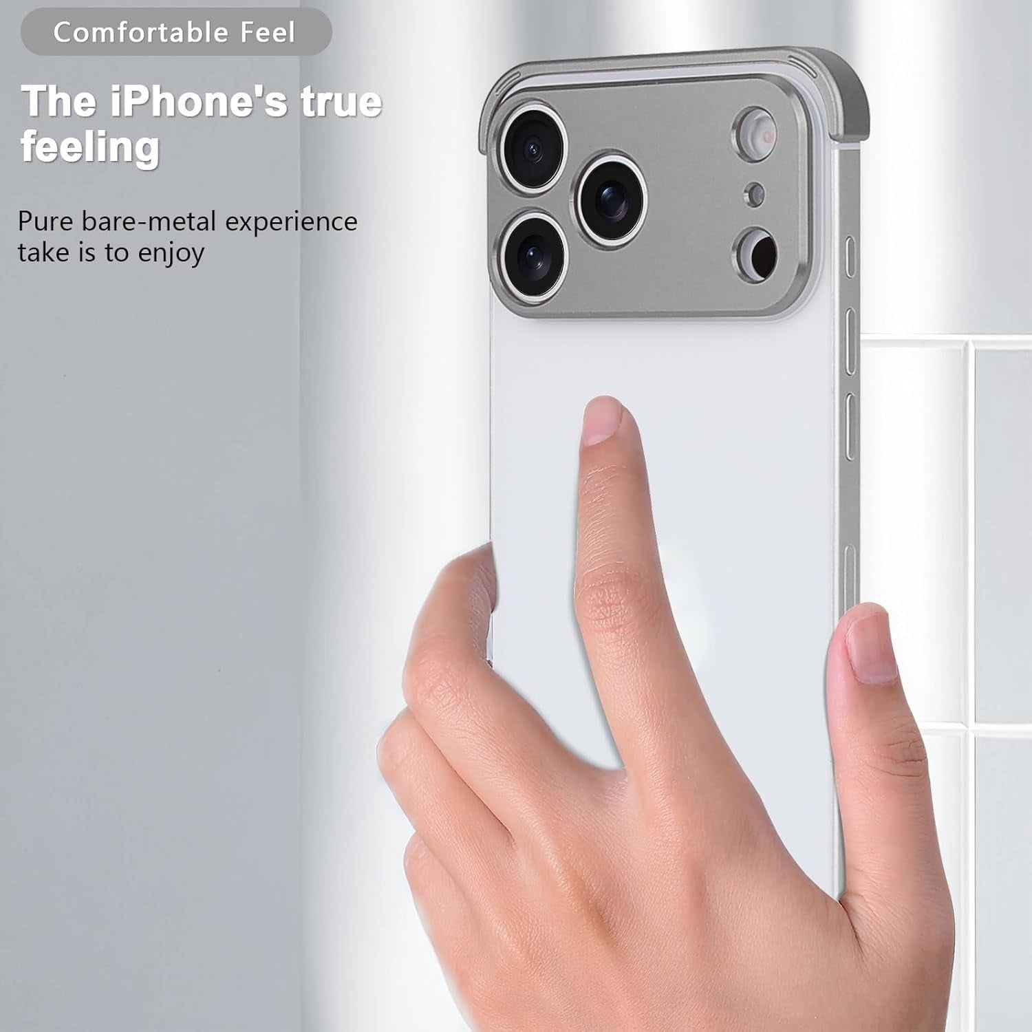 iPhone 17 Pro Todelt Bumper Cover m. Kamerabeskytter - Grå