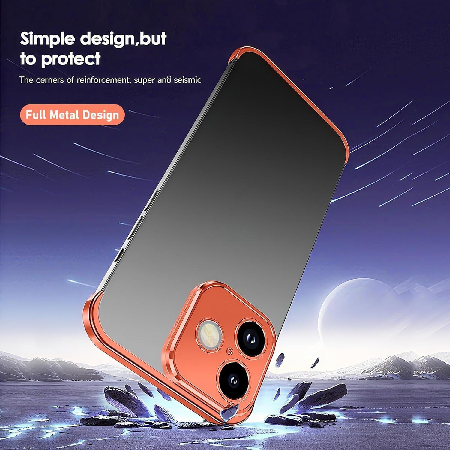 iPhone 17 Todelt Bumper Cover m. Kamerabeskytter - Orange