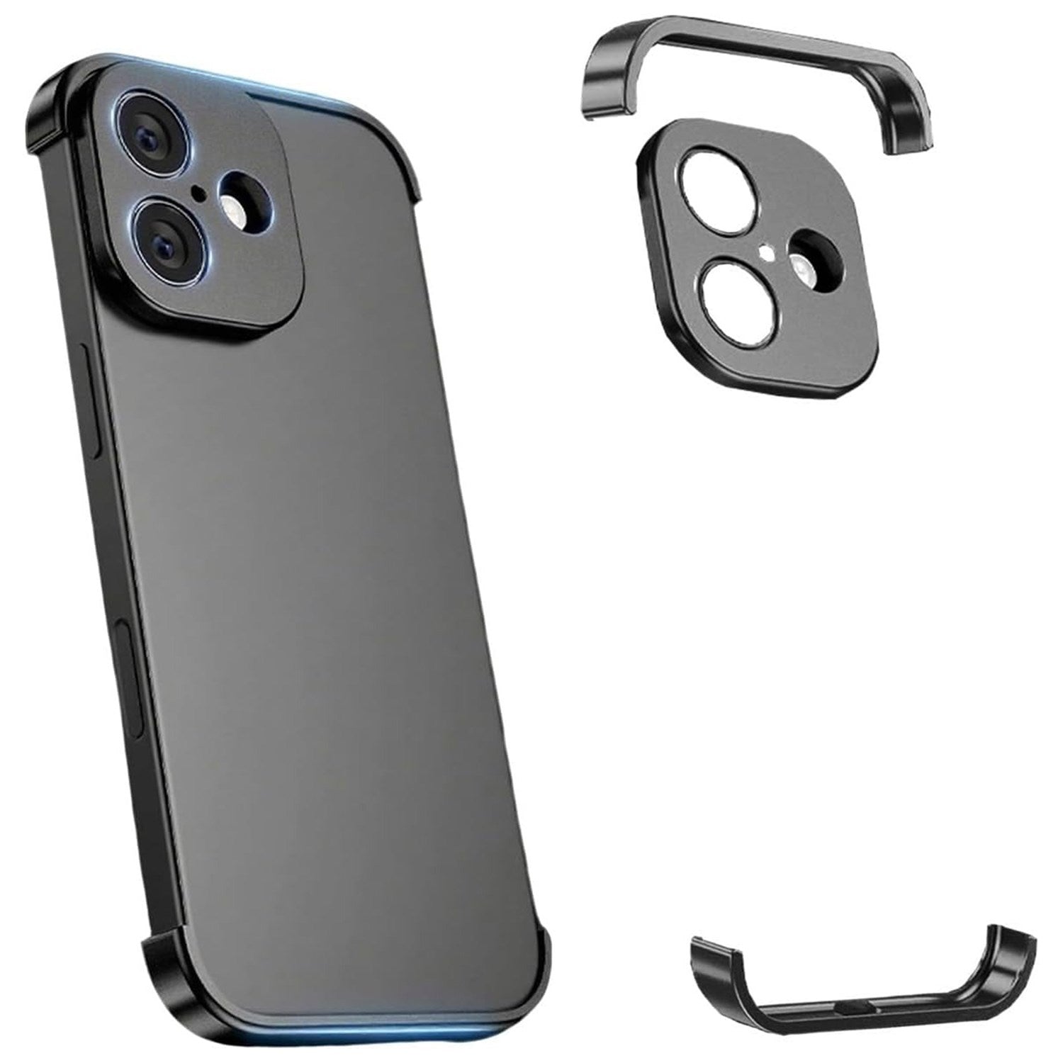 iPhone 17 Todelt Bumper Cover m. Kamerabeskytter - Sort