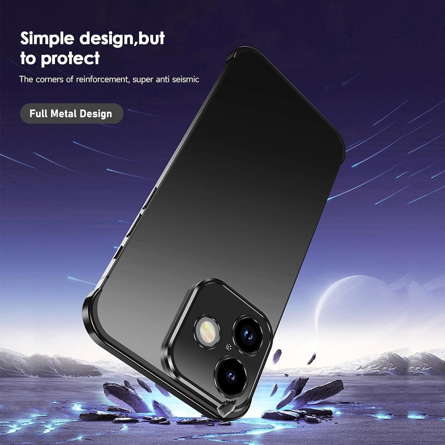 iPhone 17 Todelt Bumper Cover m. Kamerabeskytter - Sort