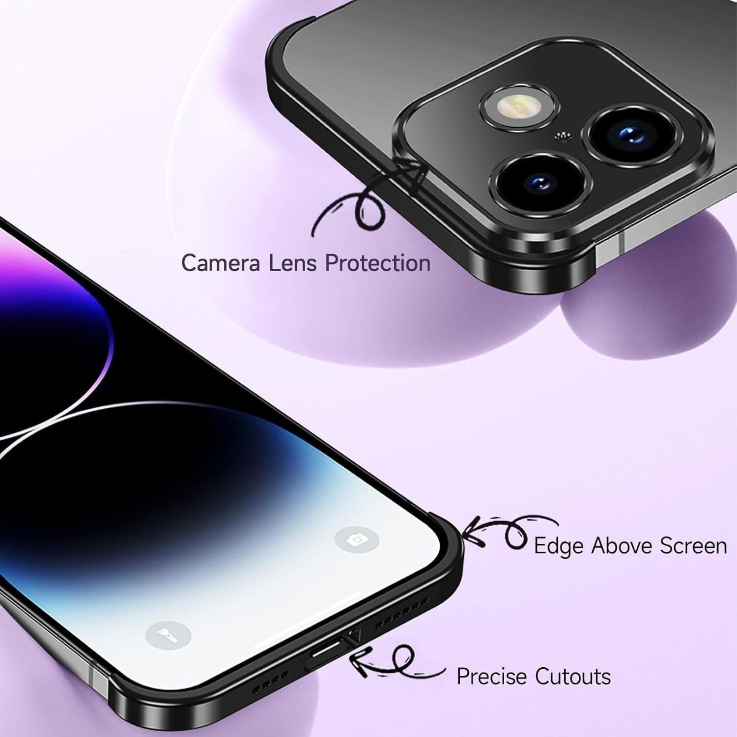 iPhone 17 Todelt Bumper Cover m. Kamerabeskytter - Sort