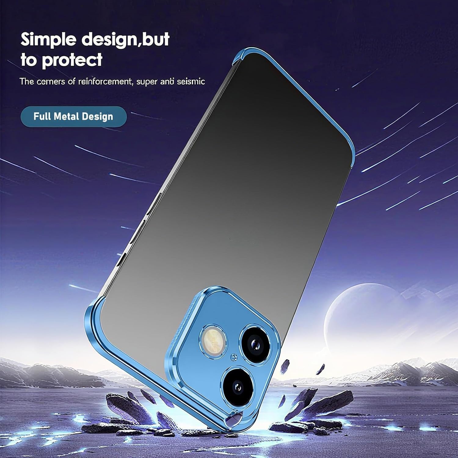 iPhone 17 Todelt Bumper Cover m. Kamerabeskytter - Blå