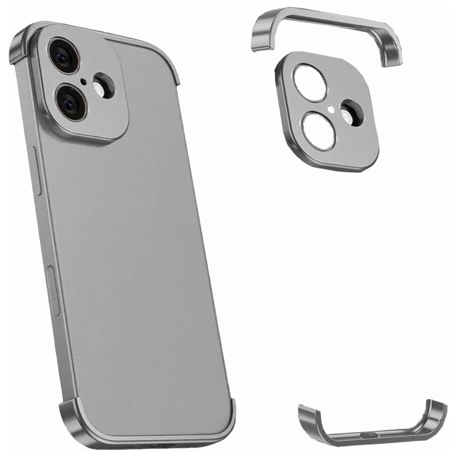 iPhone 17 Todelt Bumper Cover m. Kamerabeskytter - Grå