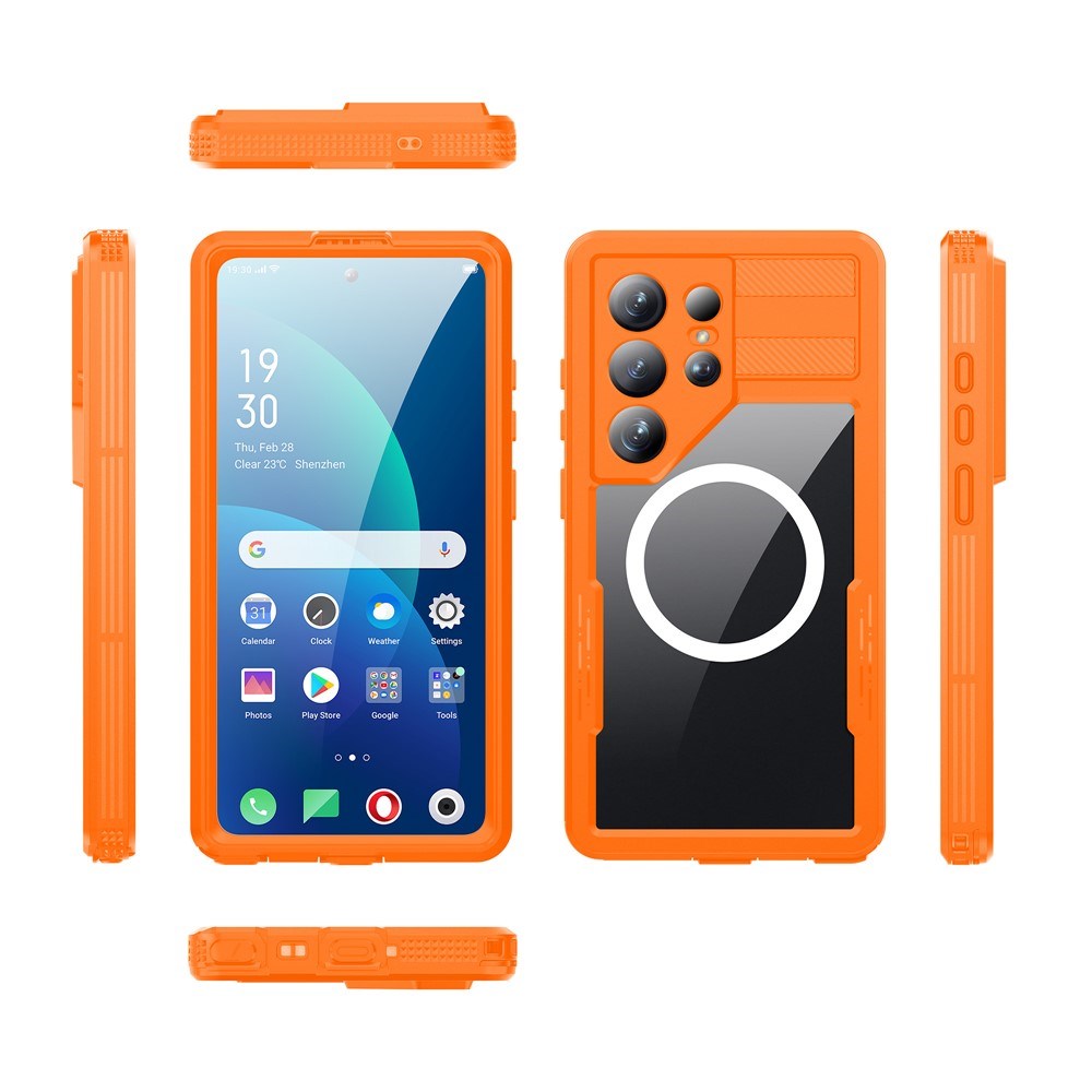 Samsung Galaxy S26 Ultra Redpebber Vandtæt Hybrid Plast Cover - MagSafe Kompatibel - Orange