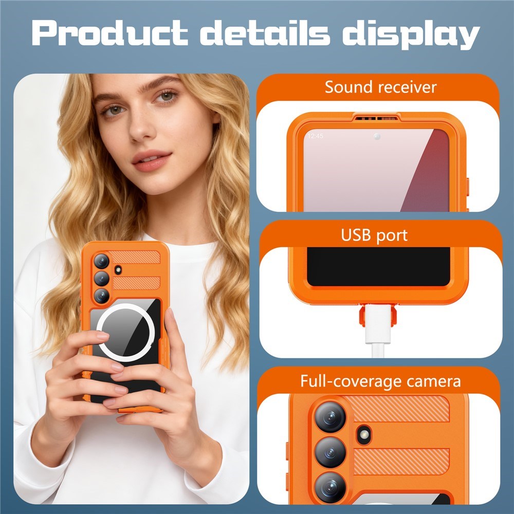 Samsung Galaxy S26 Redpebber Vandtæt Hybrid Plast Cover - MagSafe Kompatibel - Orange
