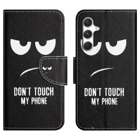 Samsung Galaxy S26 EIDERWOOD Kunstlæder Flip Cover m. Mønster - Don't Touch My Phone