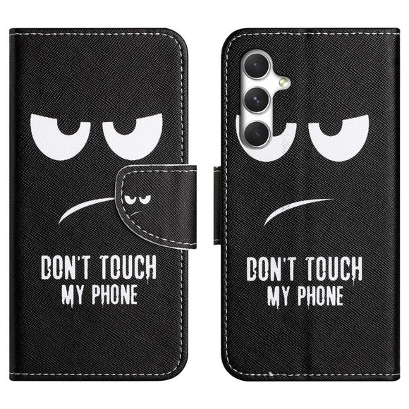 Samsung Galaxy S26 EIDERWOOD Kunstlæder Flip Cover m. Mønster - Don't Touch My Phone