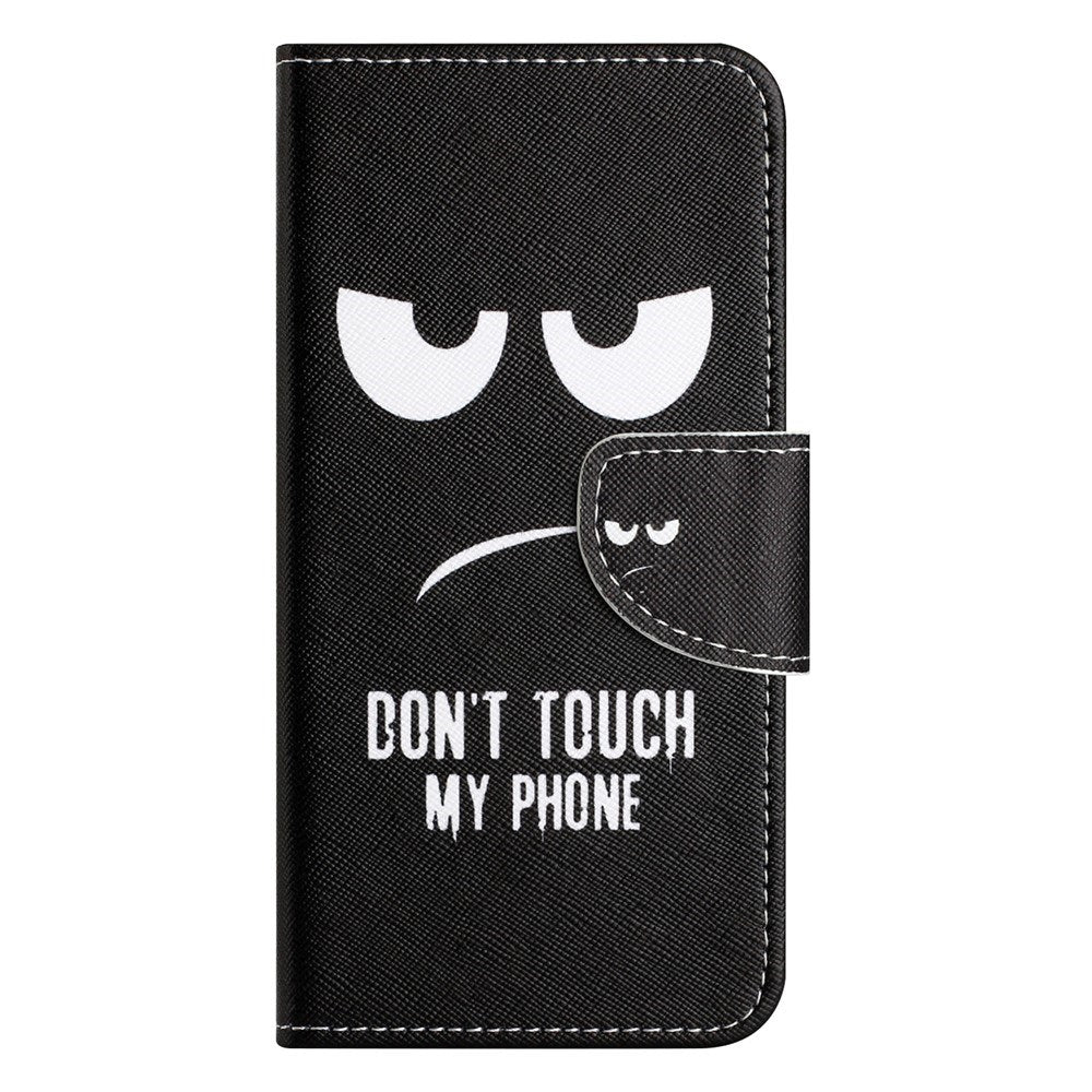 Samsung Galaxy S26 EIDERWOOD Kunstlæder Flip Cover m. Mønster - Don't Touch My Phone