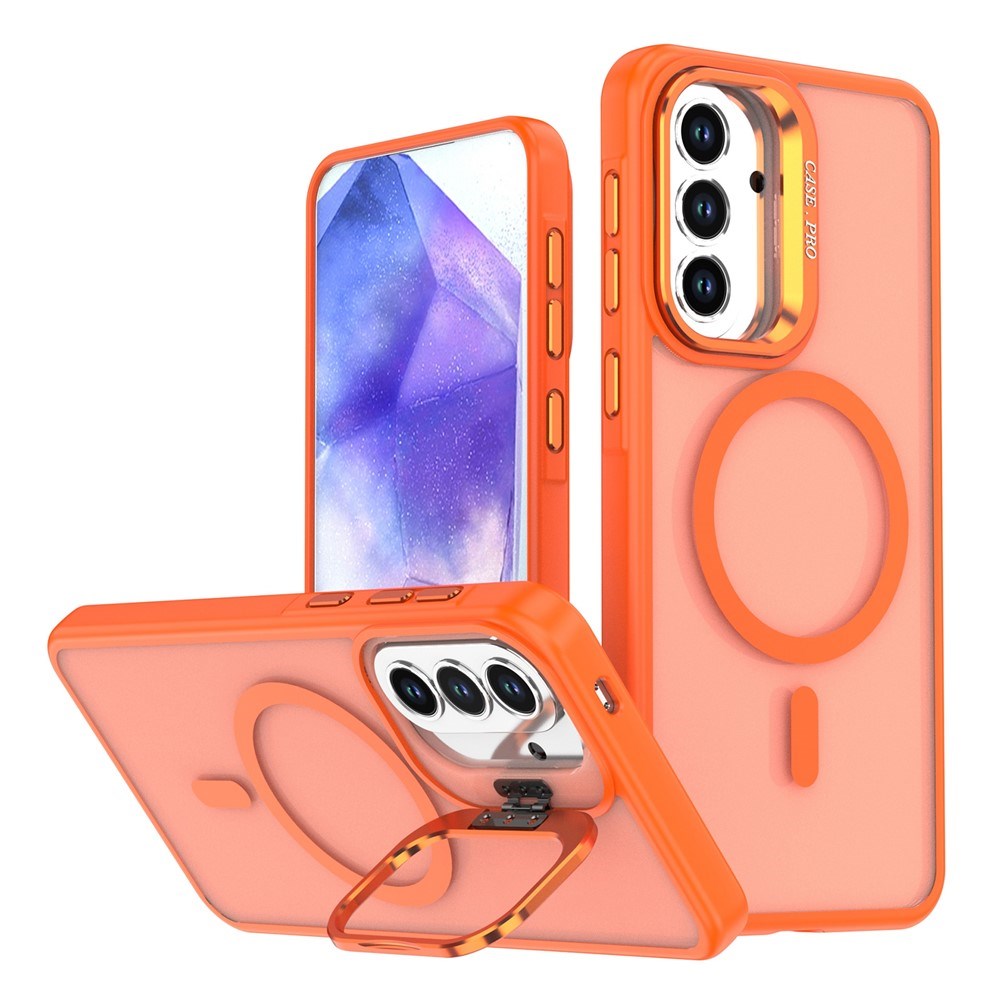 Samsung Galaxy A37 EIDERWOOD Hybrid Cover m. Kickstand - MagSafe Kompatibel - Orange